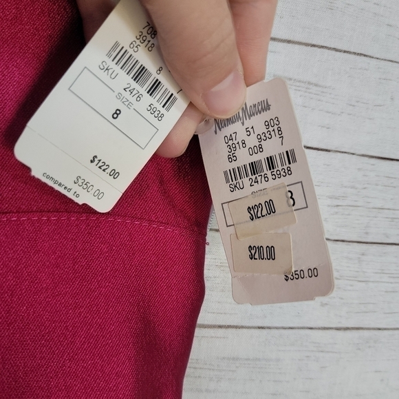 KAY UNGER FUSCHIA PINK COCKTAIL DRESS, W BELT, SZ 8 - Picture 10 of 15